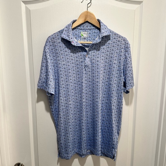 Tailorbyrd Mens Medium “Golf Cart” Performance Golf Polo Shirt 👕 - Picture 8 of 8